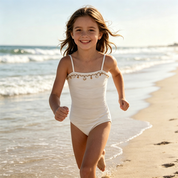 kids,white,swimwear,jacquard,swimsuit